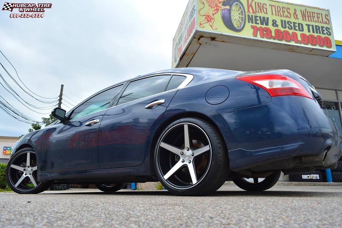 vehicle gallery/nissan altima xd series km685 district  Satin Black Machined wheels and rims