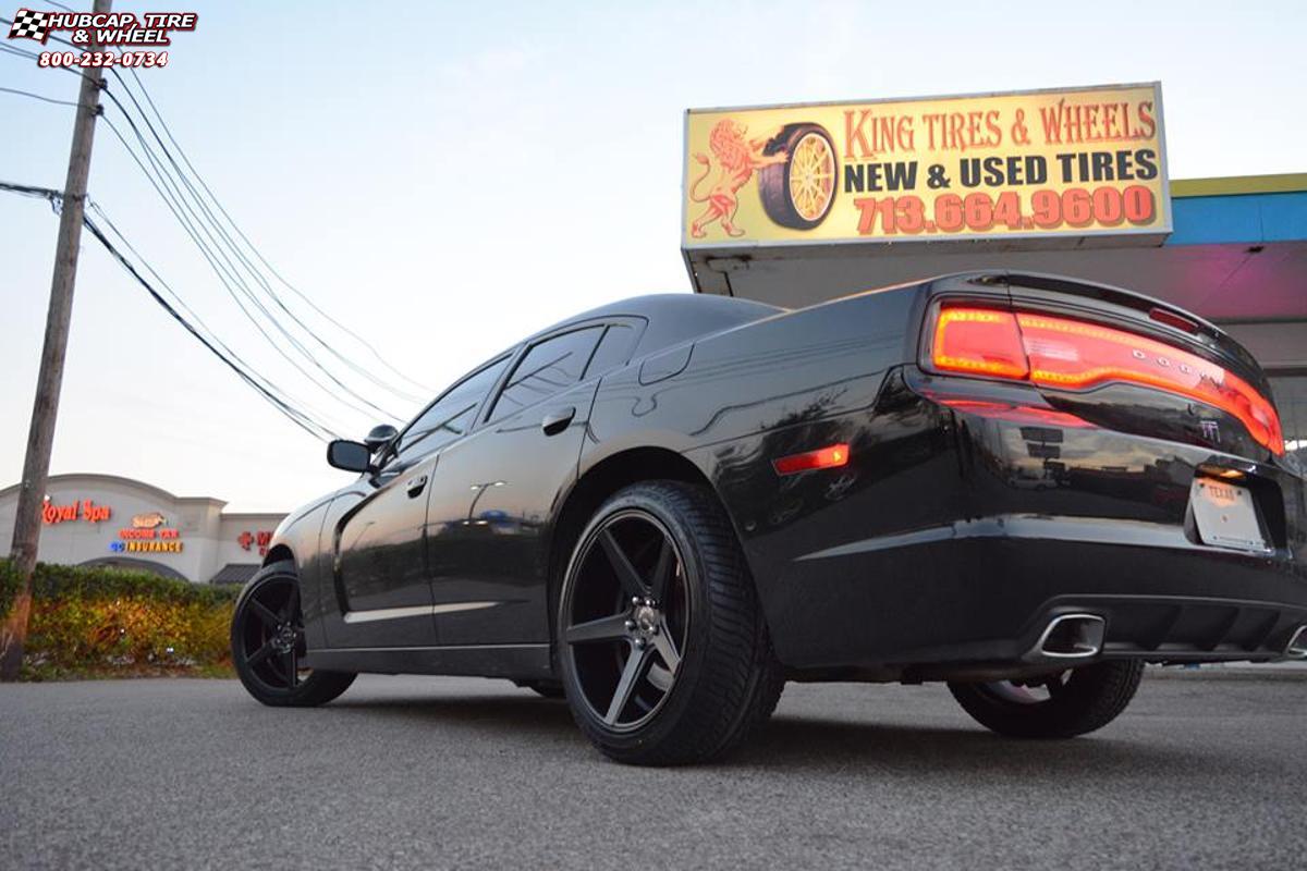 vehicle gallery/dodge charger xd series km685 district  Satin Black wheels and rims