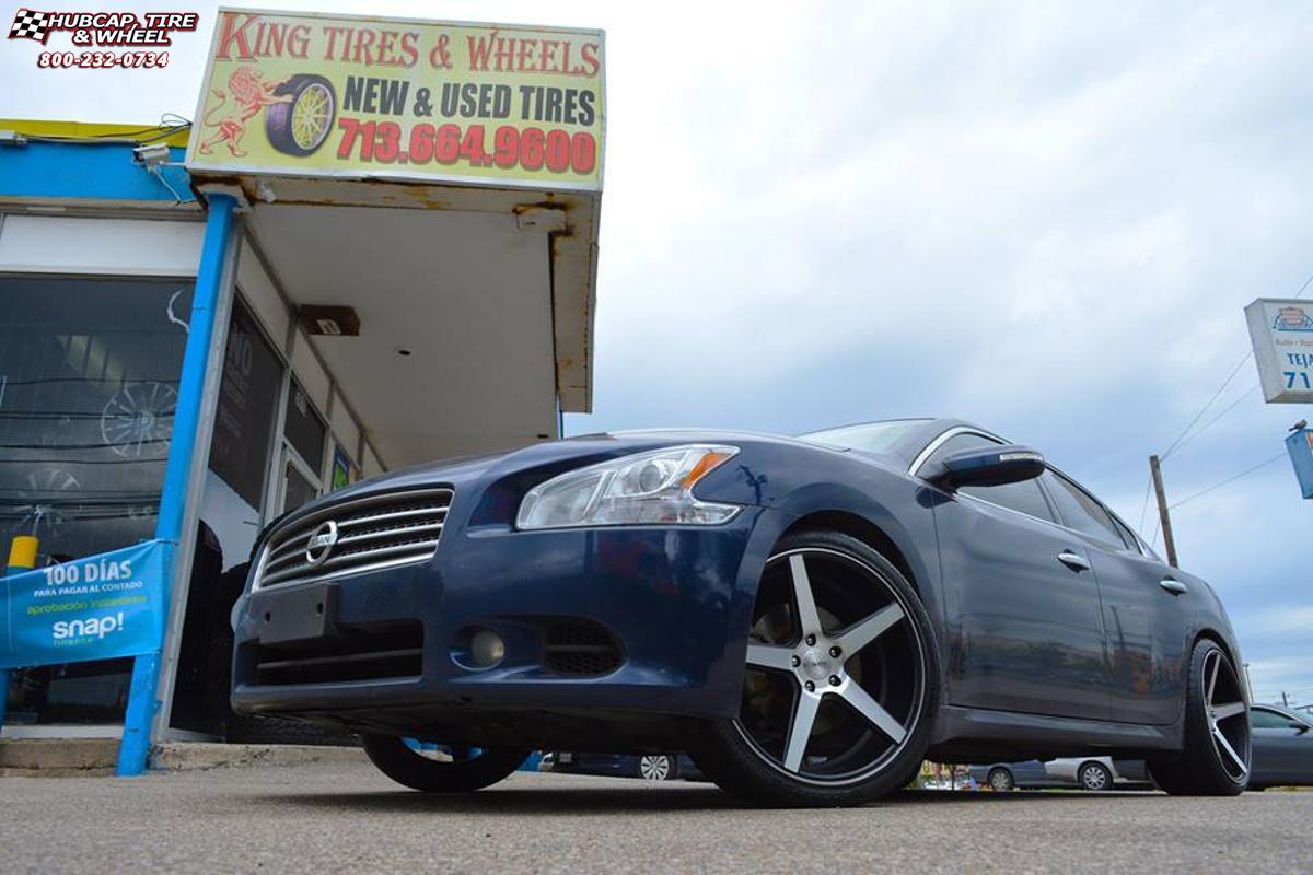 vehicle gallery/nissan altima xd series km685 district  Satin Black Machined wheels and rims
