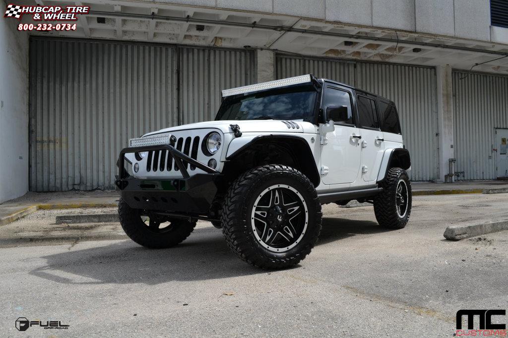 vehicle gallery/jeep wrangler fuel full blown d554 20X9  Gloss Black Milled wheels and rims