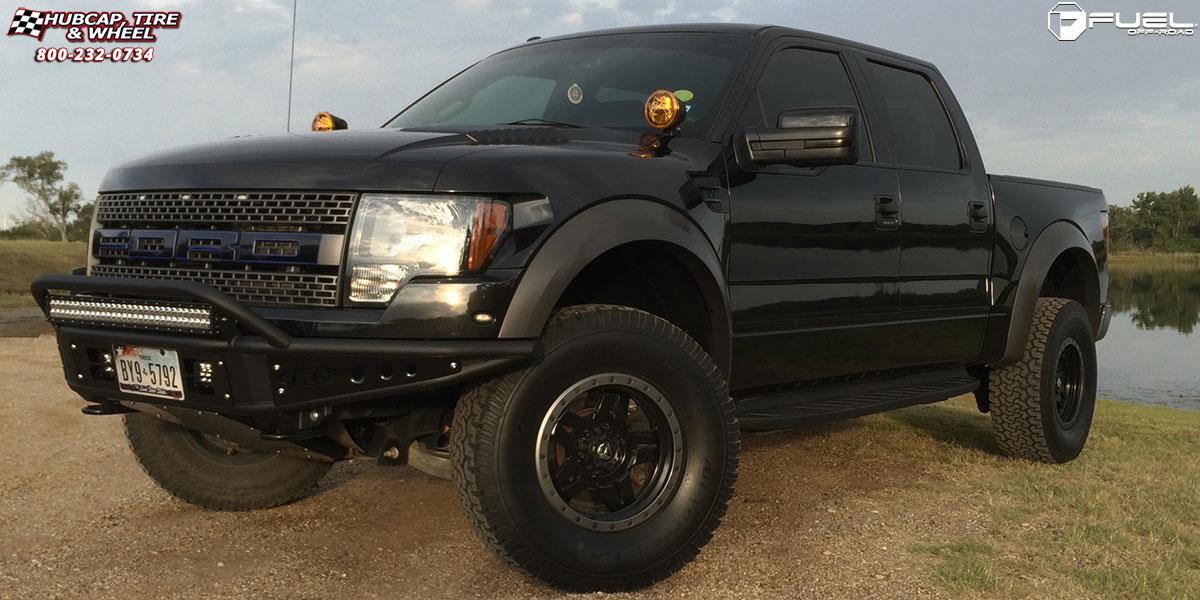 vehicle gallery/ford f 150 fuel anza d557 17X9  Matte Black w/ Anthracite Ring wheels and rims