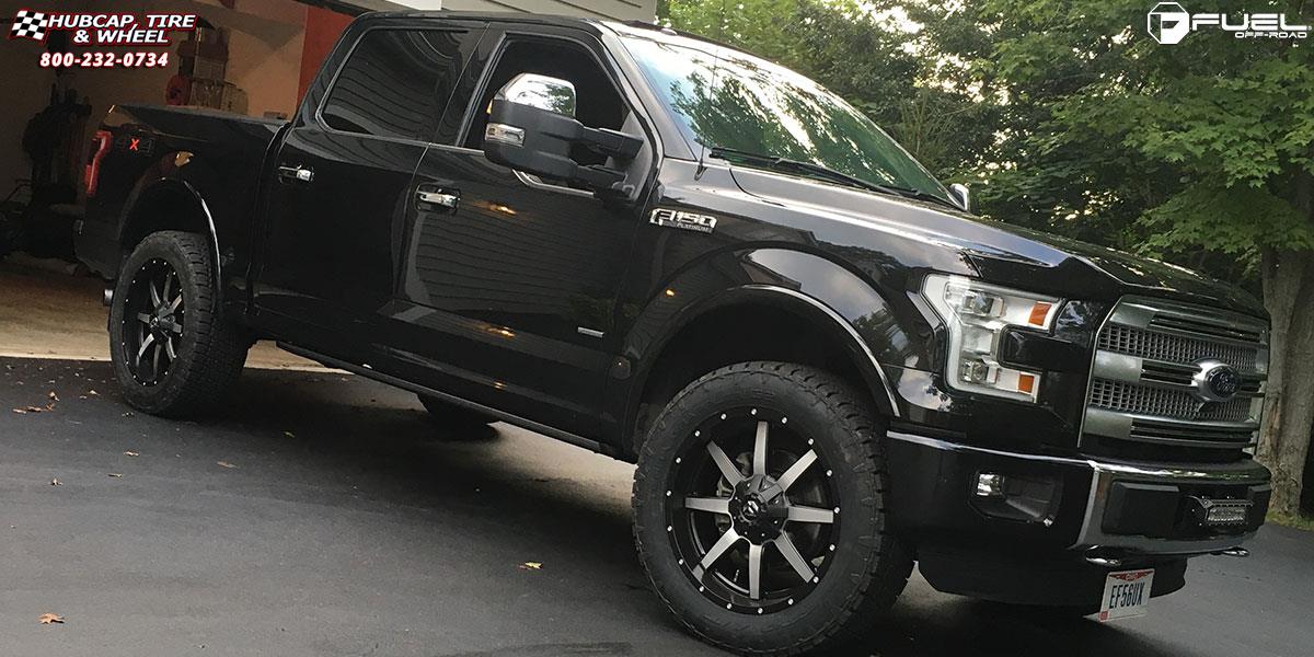 vehicle gallery/ford f 150 fuel maverick d537 22X10  Matte Black & Machined Face wheels and rims