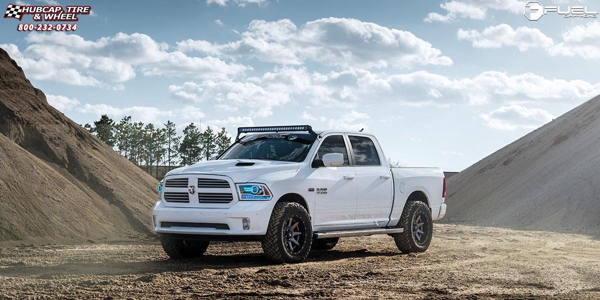 vehicle gallery/dodge ram 1500 fuel rampage d238 20X10  Anthracite center, gloss black lip wheels and rims