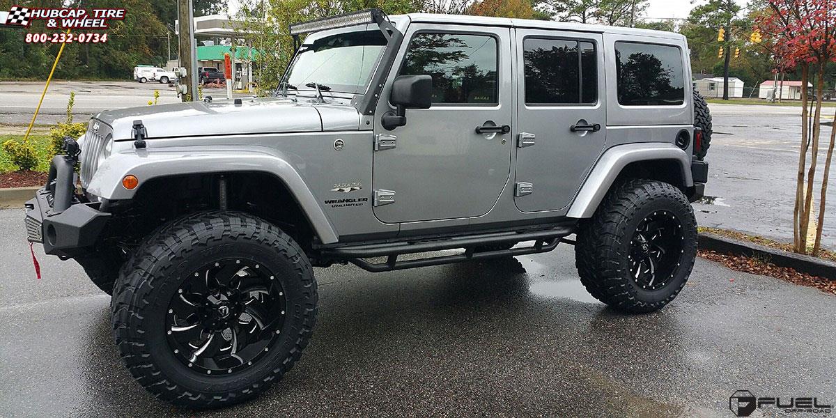vehicle gallery/jeep wrangler fuel cleaver d574 20X9  Gloss Black & Milled wheels and rims