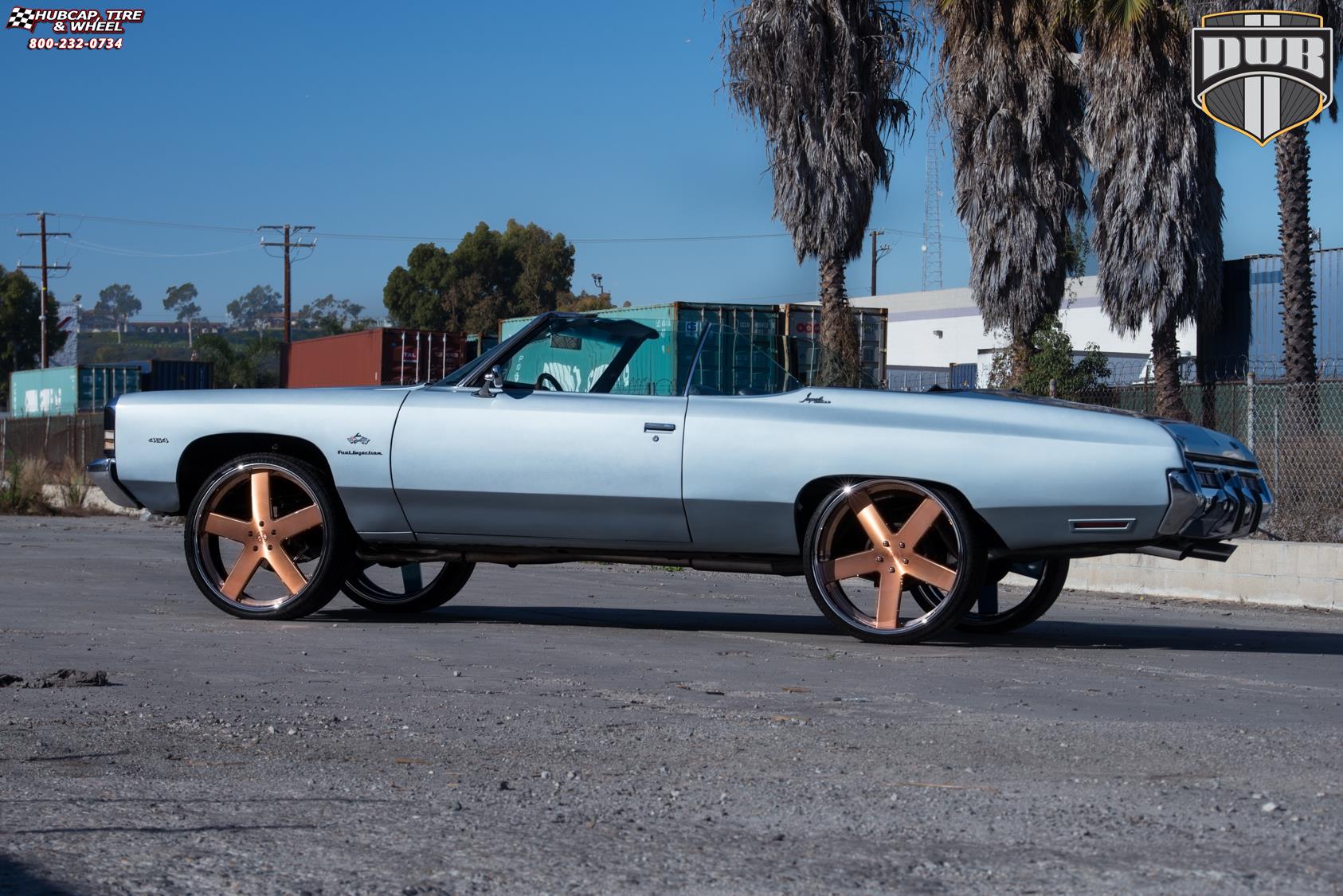 vehicle gallery/chevrolet impala dub x84 baller 26X9  Brushed w/ rose gold tint, chrome lip wheels and rims