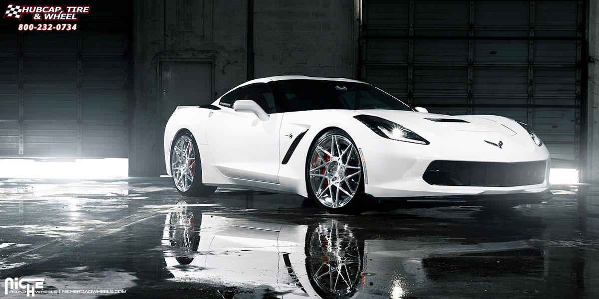 vehicle gallery/chevrolet corvette niche alpine d 20x9 Brushed Face | Hi Luster Polished Windows | Gloss Single Dark Tint wheels and rims