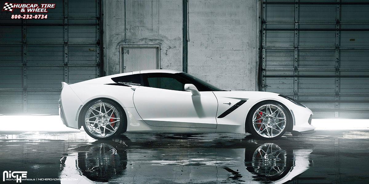 vehicle gallery/chevrolet corvette niche alpine d 20x9 Brushed Face | Hi Luster Polished Windows | Gloss Single Dark Tint wheels and rims