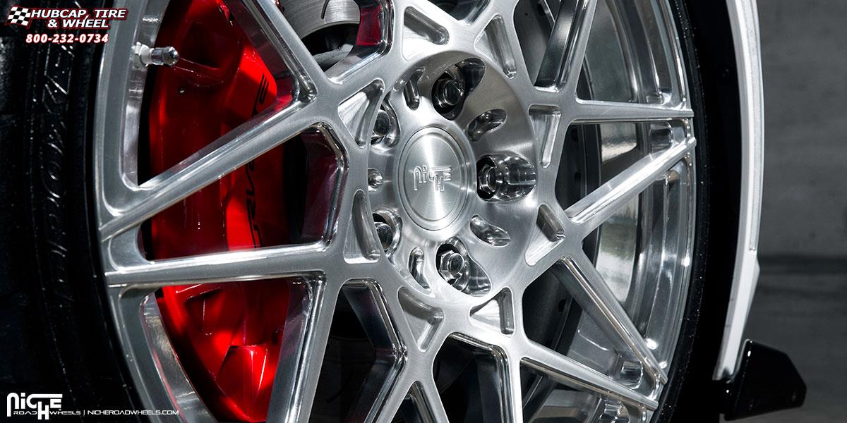 vehicle gallery/chevrolet corvette niche alpine d 20x9 Brushed Face | Hi Luster Polished Windows | Gloss Single Dark Tint wheels and rims