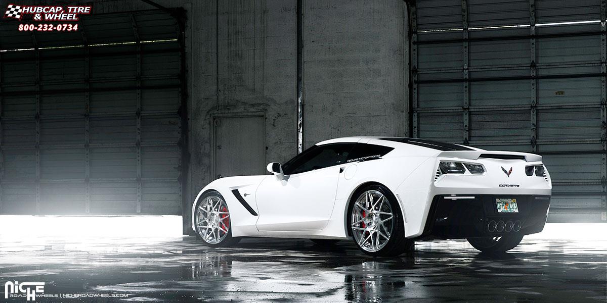 vehicle gallery/chevrolet corvette niche alpine d 20x9 Brushed Face | Hi Luster Polished Windows | Gloss Single Dark Tint wheels and rims