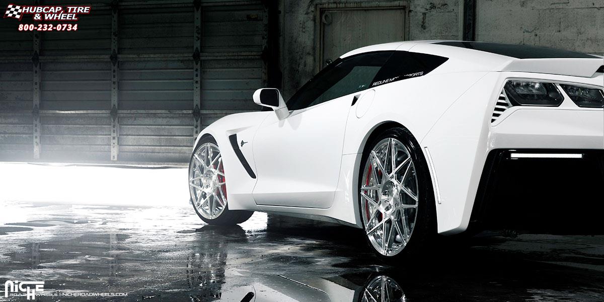 vehicle gallery/chevrolet corvette niche alpine d 20x9 Brushed Face | Hi Luster Polished Windows | Gloss Single Dark Tint wheels and rims