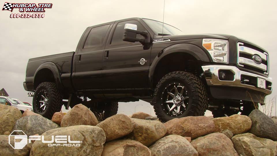 vehicle gallery/ford f 350 fuel rampage d237 20X10  PVD Chrome Center | Gloss Black Lip wheels and rims