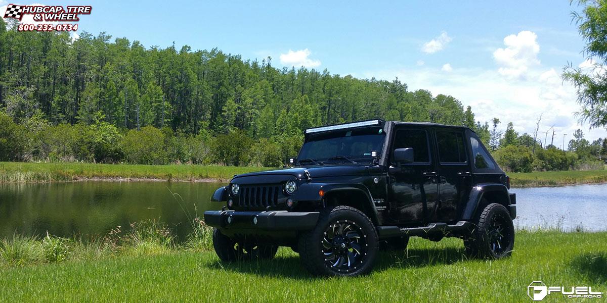 vehicle gallery/jeep wrangler fuel cleaver d574 20X9  Gloss Black & Milled wheels and rims