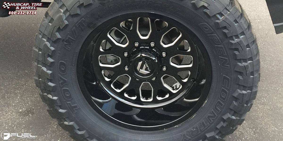 vehicle gallery/gmc denali hd 3500 fuel forged ff19 20X9  Black & Milled wheels and rims
