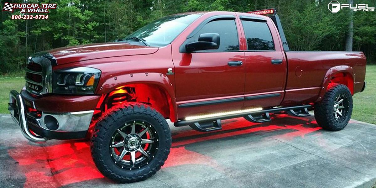 vehicle gallery/dodge ram 2500 fuel rampage d237 20X10  PVD Chrome Center | Gloss Black Lip wheels and rims