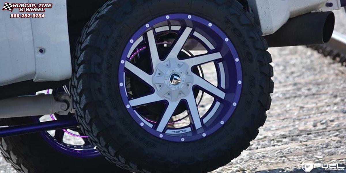 vehicle gallery/chevrolet silverado 2500 hd fuel renegade d265 22X12  Summit White Center | Candy Purple Lip wheels and rims
