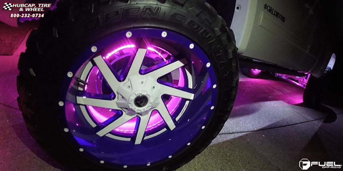 vehicle gallery/chevrolet silverado 2500 hd fuel renegade d265 22X12  Summit White Center | Candy Purple Lip wheels and rims