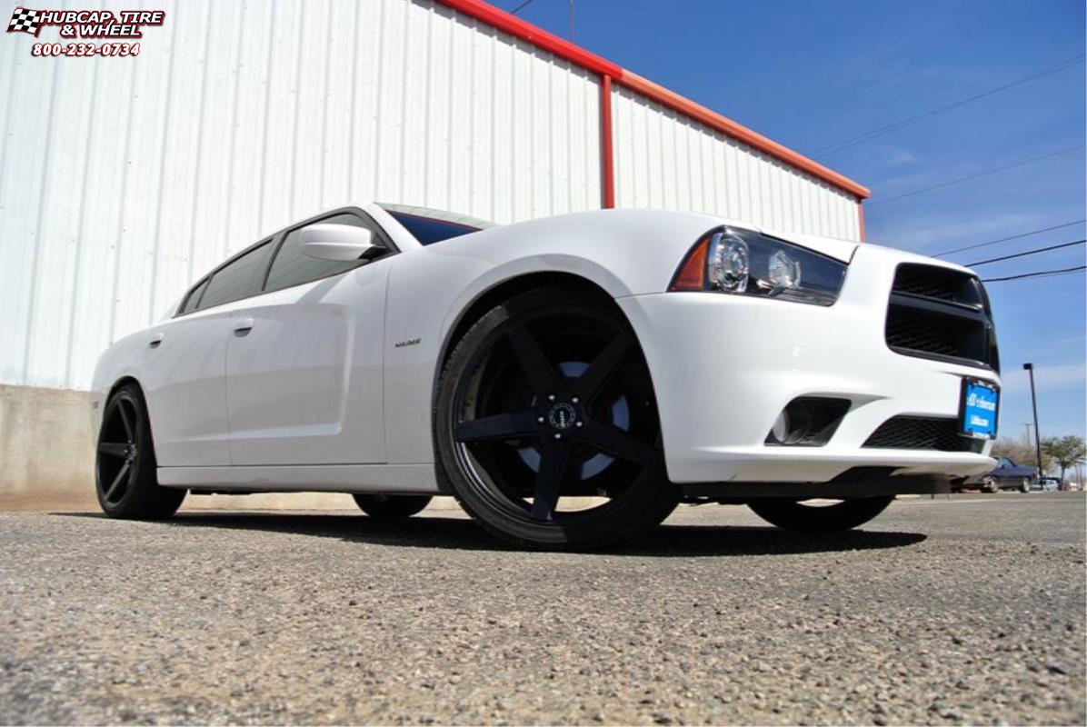 vehicle gallery/dodge charger xd series km685 district  Satin Black wheels and rims