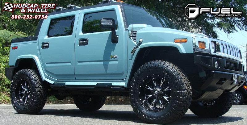 vehicle gallery/hummer h2 fuel throttle d513 0X0  Matte Black & Milled wheels and rims