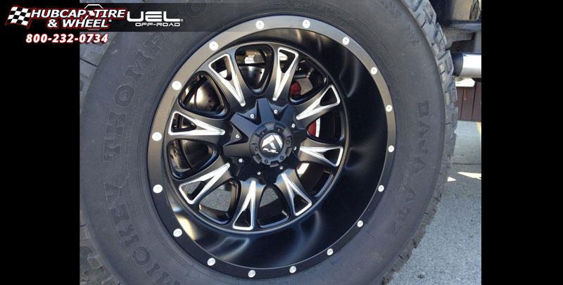 vehicle gallery/ford f 350 fuel throttle d513 22X14  Matte Black & Milled wheels and rims