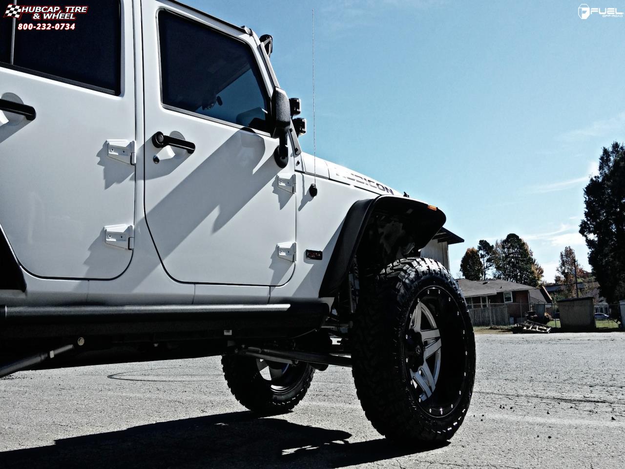 vehicle gallery/jeep wrangler fuel full blown d255 22X14  Gloss White & Milled with a Gloss Lip wheels and rims