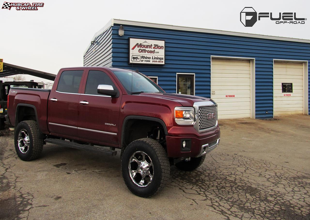 vehicle gallery/gmc sierra denali fuel dune d522 20X10 Chrome wheels and rims