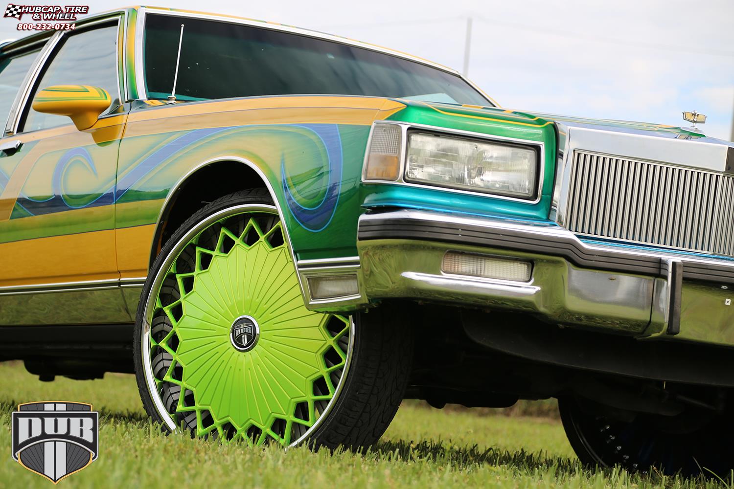 vehicle gallery/chevrolet caprice dub s716 glaze 26X9  Highlighter Green wheels and rims