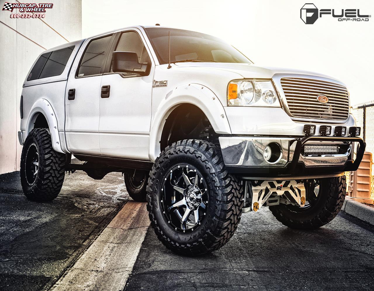 vehicle gallery/ford f 150 fuel rampage d237 20X12  PVD Chrome Center | Gloss Black Lip wheels and rims