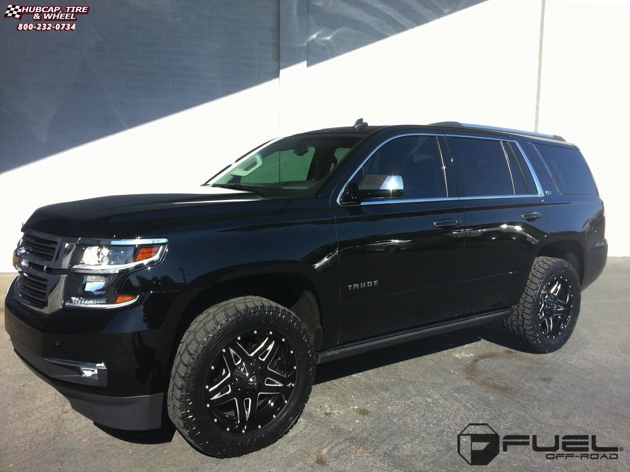 vehicle gallery/chevrolet tahoe fuel full blown d554 20X9  Gloss Black Milled wheels and rims
