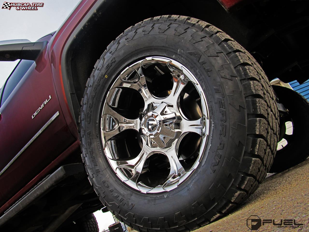 vehicle gallery/gmc sierra denali fuel dune d522 20X10 Chrome wheels and rims