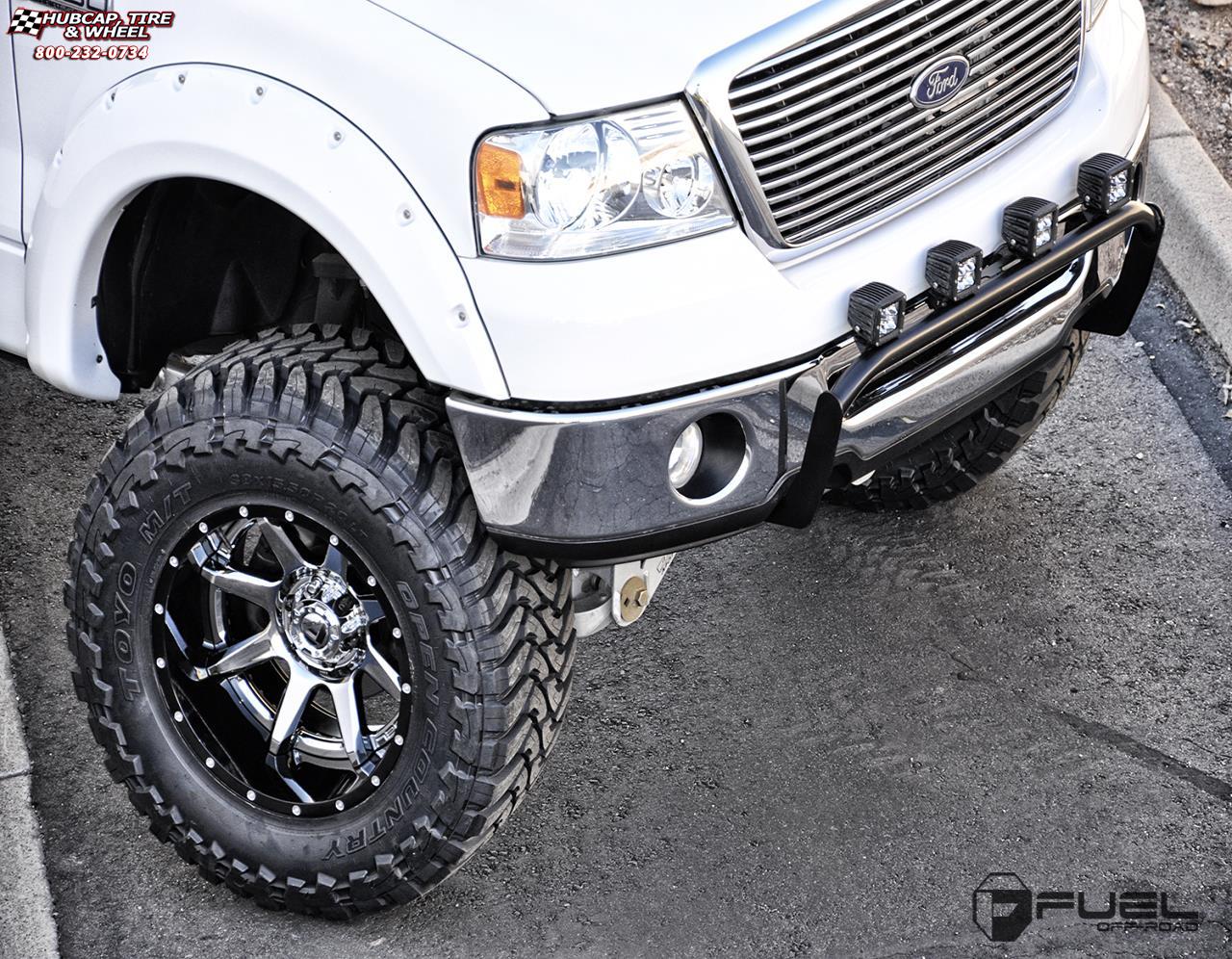 vehicle gallery/ford f 150 fuel rampage d237 20X12  PVD Chrome Center | Gloss Black Lip wheels and rims
