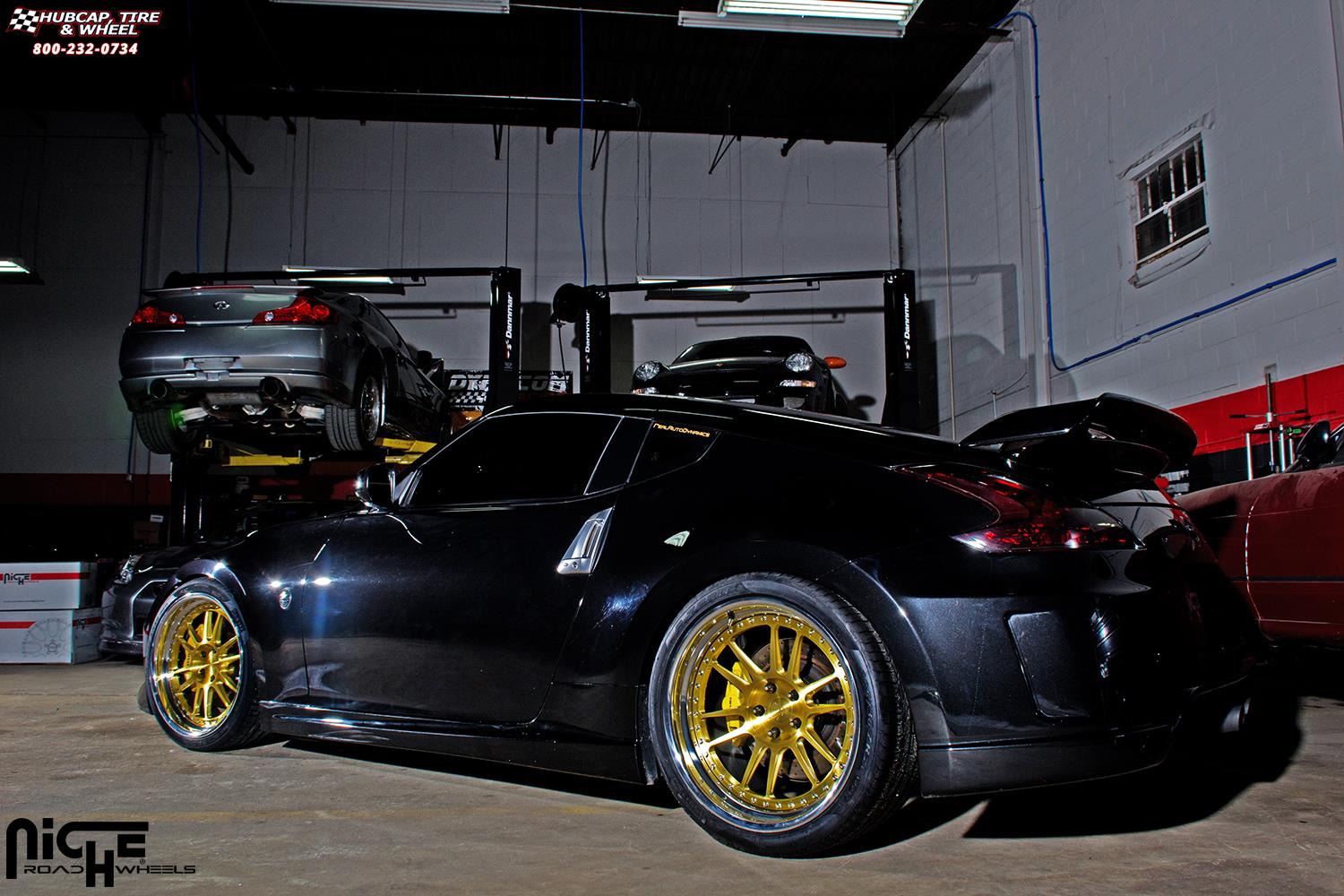 Nissan 370Z Niche Vicenza H72 Wheels Brushed with Chrome Lip