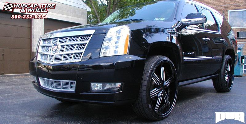 vehicle gallery/cadillac escalade dub x 58 26X9.5  Matte Black w/ Red Accents wheels and rims