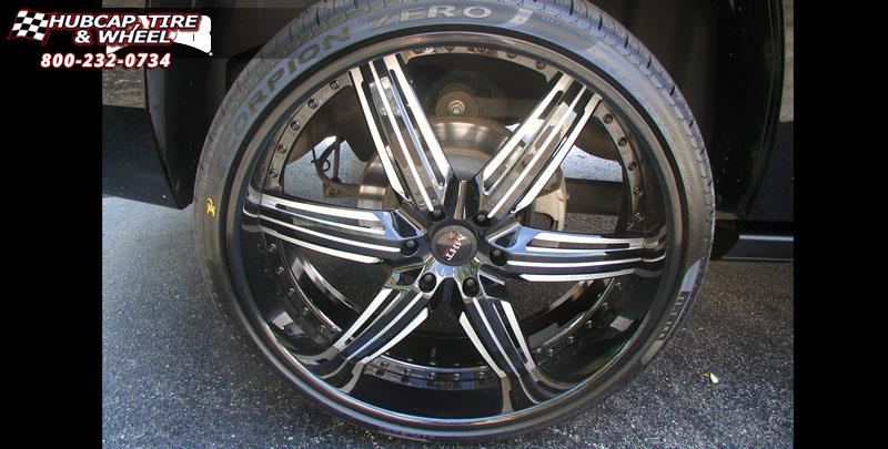 vehicle gallery/cadillac escalade dub x 58 26X9.5  Matte Black w/ Red Accents wheels and rims
