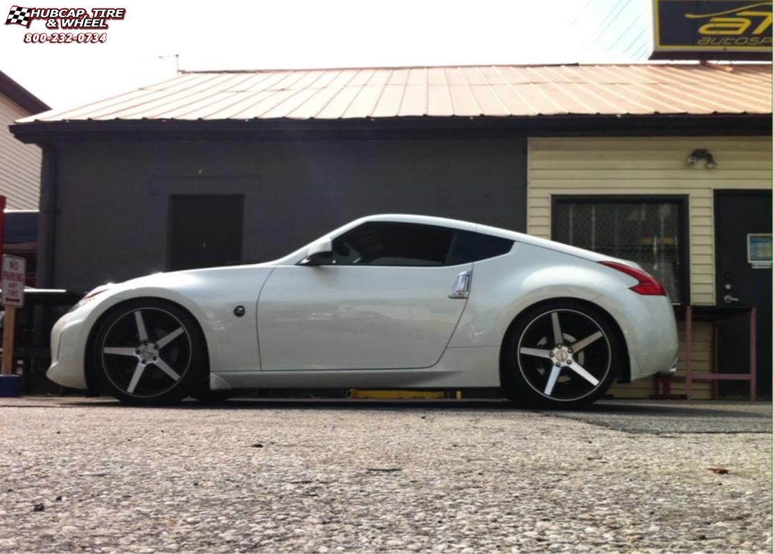 vehicle gallery/nissan 350z xd series km685 district  Satin Black Machined wheels and rims