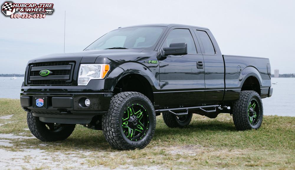 vehicle gallery/ford f 150 fuel full blown d554 20X9  Gloss Black Milled wheels and rims