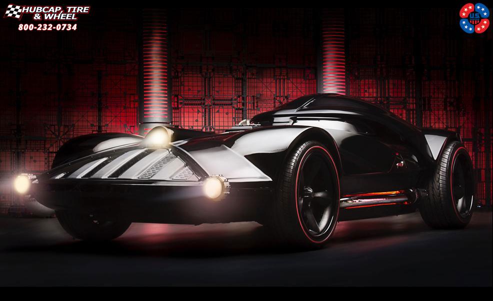 vehicle gallery/chevrolet darth vader us mags standard u500 20X9 Matte Black Center | Gloss Black Lip wheels and rims