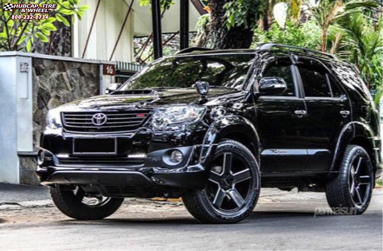 vehicle gallery/toyota fortuner xd series km690 mc 5  Satin Black Milled wheels and rims