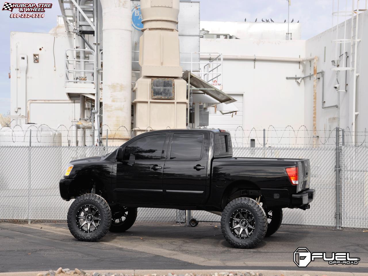 vehicle gallery/nissan titan fuel rampage d238 0X0  Anthracite center, gloss black lip wheels and rims