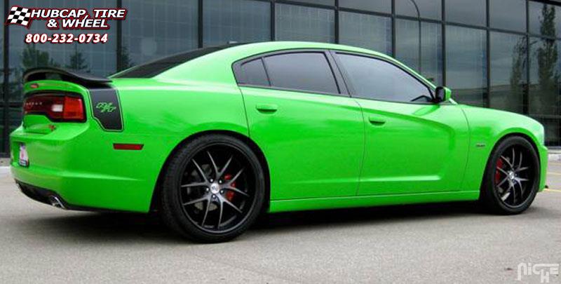 vehicle gallery/dodge charger niche targa m215  Black & Machined wheels and rims