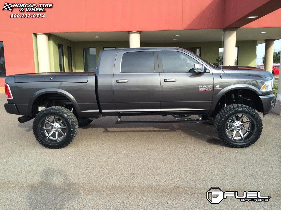 vehicle gallery/dodge ram fuel rampage d237 24X12  PVD Chrome Center | Gloss Black Lip wheels and rims