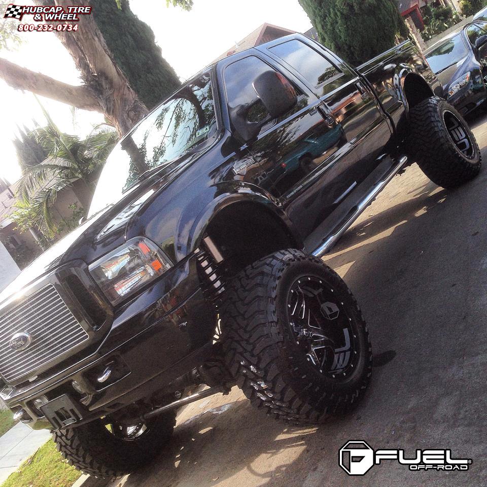 vehicle gallery/ford f 250 fuel full blown d554 22X14  Gloss Black Milled wheels and rims