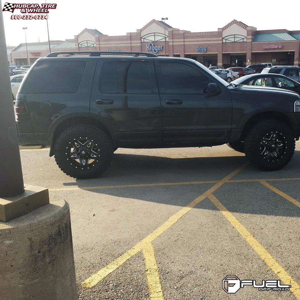 vehicle gallery/ford explorer fuel full blown d554 18X9  Gloss Black Milled wheels and rims