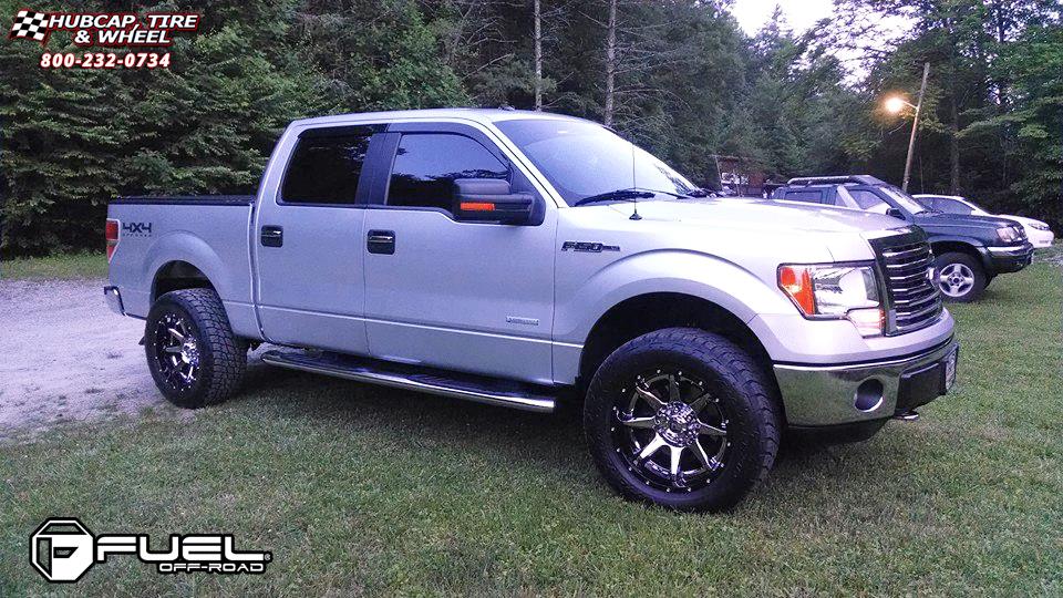 vehicle gallery/ford f 150 fuel rampage d237 20X10  PVD Chrome Center | Gloss Black Lip wheels and rims