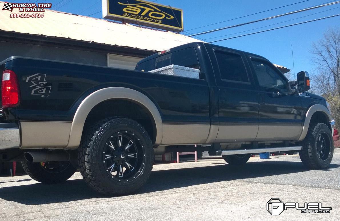 vehicle gallery/ford f 250 fuel throttle d513 20X10  Matte Black & Milled wheels and rims