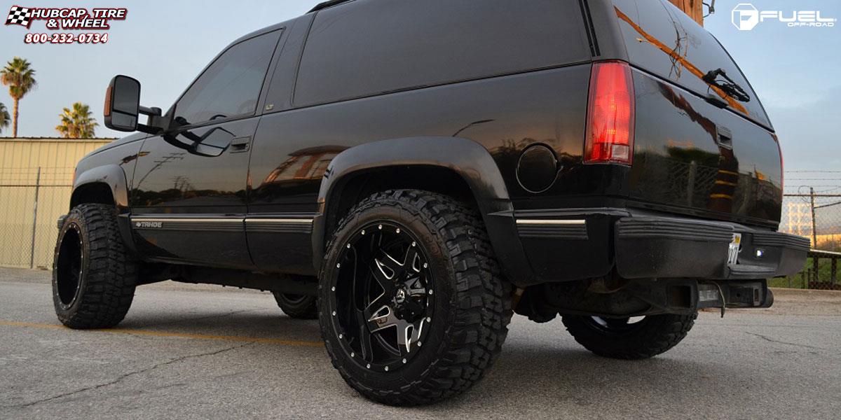 vehicle gallery/chevrolet tahoe fuel full blown d554 20X12  Gloss Black Milled wheels and rims