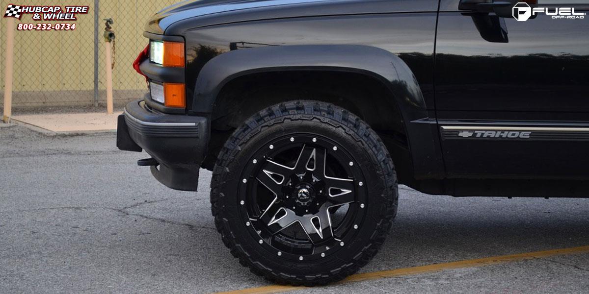 vehicle gallery/chevrolet tahoe fuel full blown d554 20X12  Gloss Black Milled wheels and rims