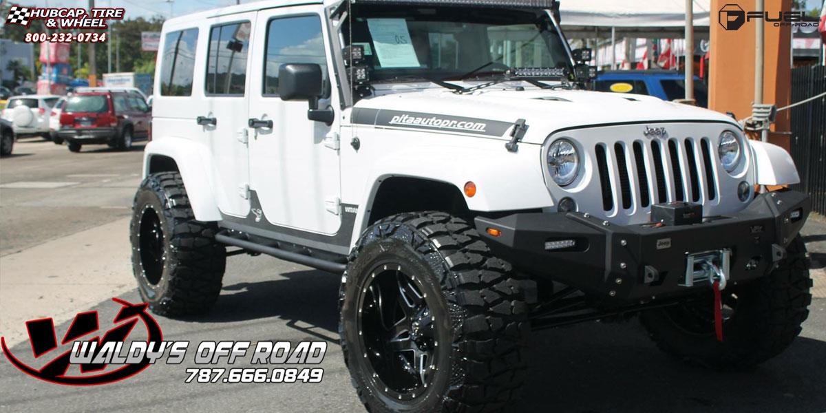 vehicle gallery/jeep wrangler fuel full blown d554 20X12  Gloss Black Milled wheels and rims