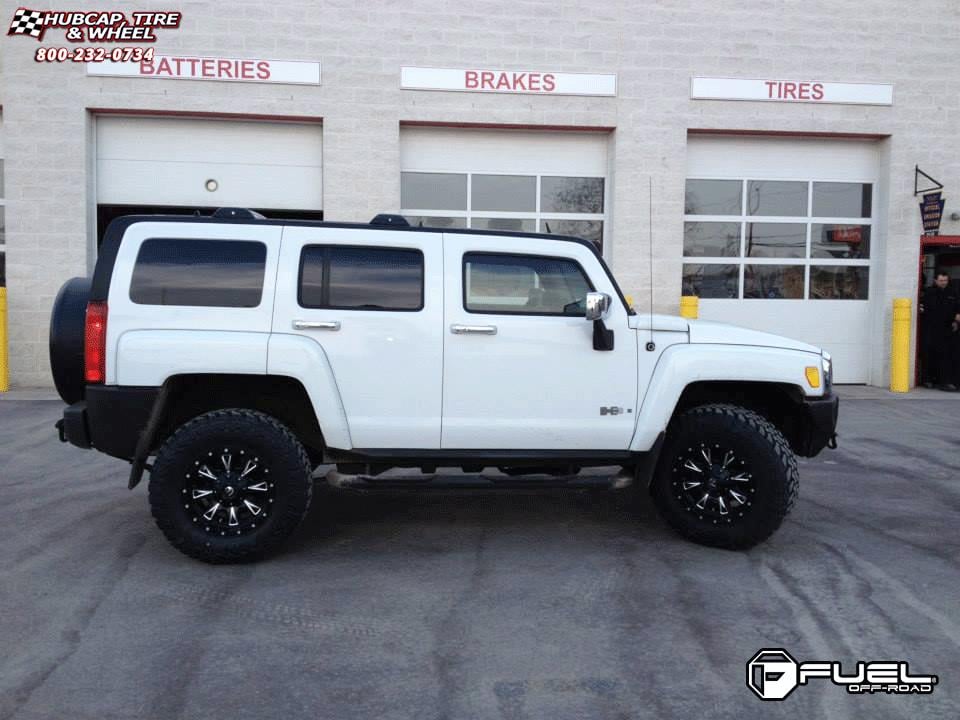 vehicle gallery/hummer h3 fuel throttle d513 0X0  Matte Black & Milled wheels and rims