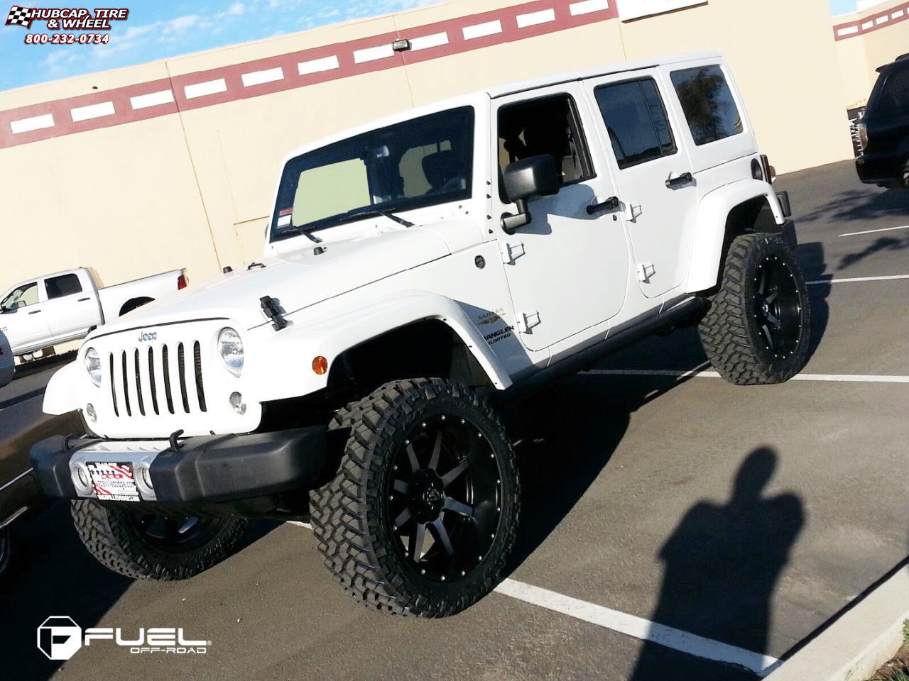 vehicle gallery/jeep wrangler fuel rampage d238 22X10  Anthracite center, gloss black lip wheels and rims