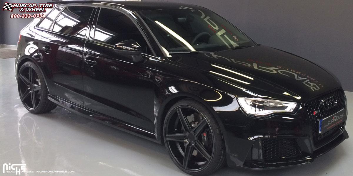 vehicle gallery/audi a3 niche apex m126 20x85  Black & Machined with Dark Tint wheels and rims